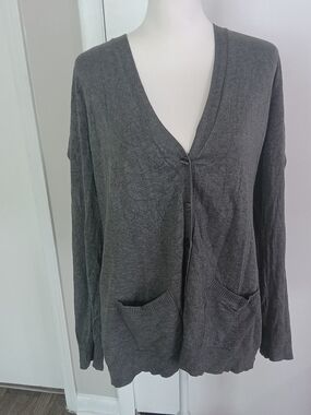 Grace Elements Steel Heather Gray Knit Cardigan